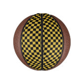 メタリックゴールドのブラックスクエアパターン ミニバスケットボール (縦)