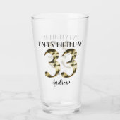 メタリックゴールドの33歳の誕生日 タンブラーグラス (裏面)