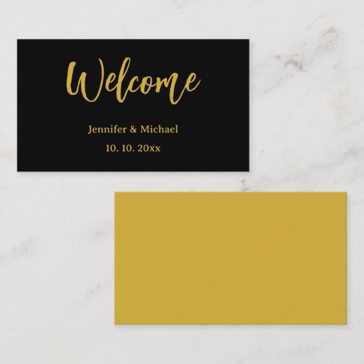 メタリックゴールド&ブラックのプロフェッショナルでモダンなエレガント エンクロージャーカード (正面/裏面)