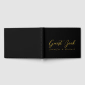 メタリックゴールド＆ブラックのプロフェッショナルでモダンなエレガント ゲストブック (全面)