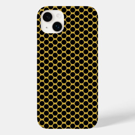 メタリックゴールド+ブラックドットデザイン Case-Mate iPhoneケース (裏面)