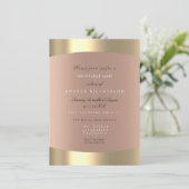 メタリックゴールド ブラック ポルカドット セピア ローズ ブラッシュ 招待状 (スタンド正面)