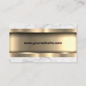 メタリックゴールド|大理石のトリムテクスチャ 名刺 (裏面)