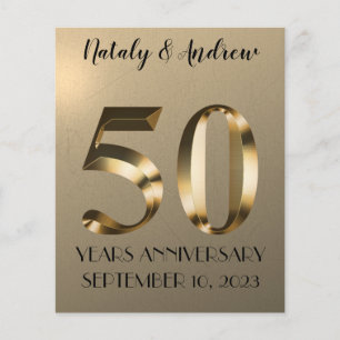 メタリックゴールド 50周年結婚記念日 チラシ