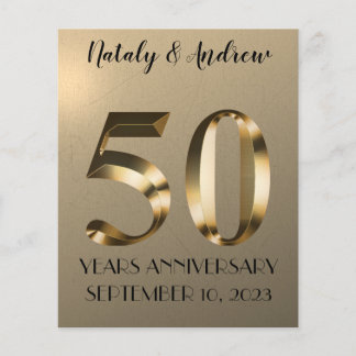 メタリックゴールド 50周年結婚記念日 チラシ