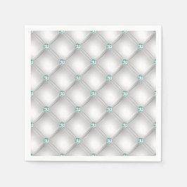 メタリックサテンホワイトミントグリーングきらきら光るラム スタンダードカクテルナプキン