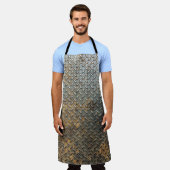 メタリックサーフェス、反射テクスチャの背景。 エプロン (着用した状態)