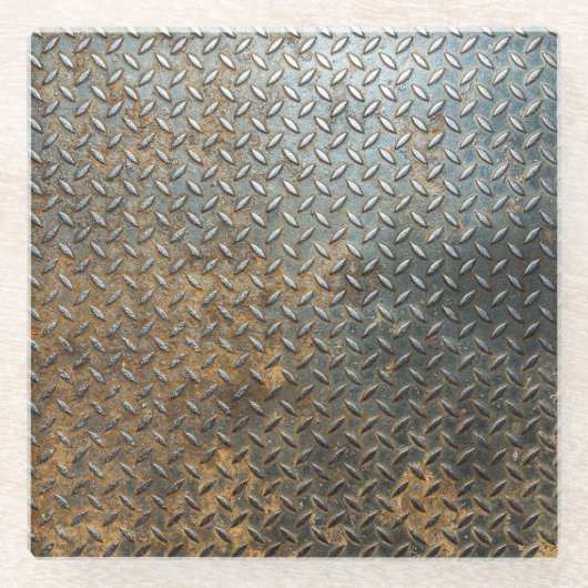 メタリックサーフェス、反射テクスチャの背景。 ガラスコースター (正面)