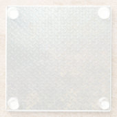 メタリックサーフェス、反射テクスチャの背景。 ガラスコースター (裏面)