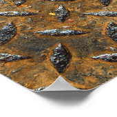 メタリックサーフェス、反射テクスチャの背景。 ポスター (角)