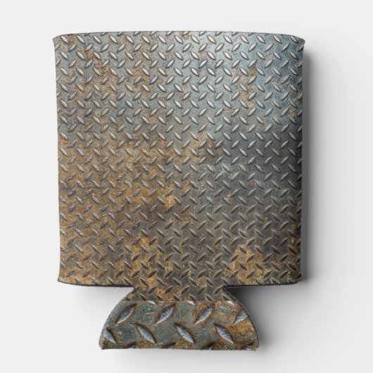 メタリックサーフェス、反射テクスチャの背景。 缶クーラー (裏面)