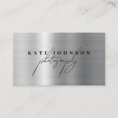 メタリックシグネチャースクリプトQRコードソーシャルメディア 名刺 (正面)