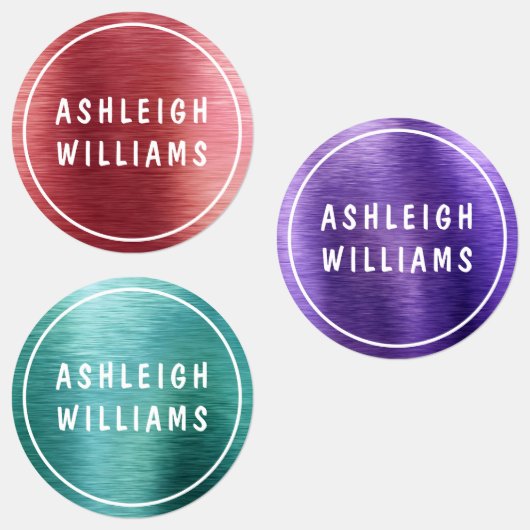 メタリックシックパーソナライズされたスパークル名ガーリー ラベル (グループ)