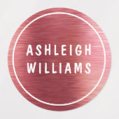 メタリックシックパーソナライズされたスパークル名ガーリー ラベル (デザイン1)