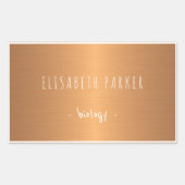 メタリックシニー勾配銅ノートブックラベル 長方形シール (正面)