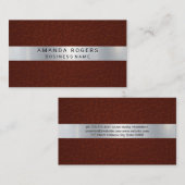 メタリックシャイン |レッドレザー 名刺 (正面/裏面)