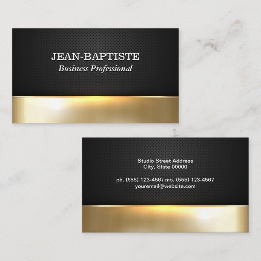 メタリックシャイン | 黒い穴あきメッシュ 名刺 (正面/裏面)