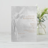 メタリックシルバーと金ゴールドの結婚親 招待状 (スタンド正面)