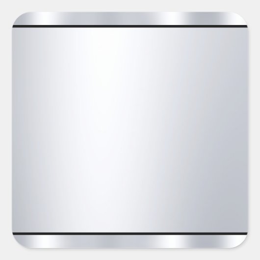 メタリックシルバーのような黒のカスタムテンプレート スクエアシール (正面)