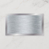 メタリックシルバーのブラシ仕上げテクスチャ 名刺 (裏面)