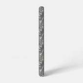 メタリックシルバーの抽象的なデザイン SAMSUNG GALAXYケース (左側面)