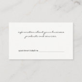 メタリックシルバーアクセントアポイントメント 予約カード (裏面)