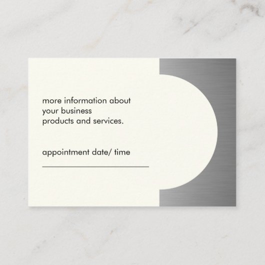 メタリックシルバーアクセント(黄色)アポイントメント 予約カード (裏面)