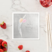 メタリックシルバーウォーターカラーチューリップカクテル スタンダードカクテルナプキン (インサイチュ)