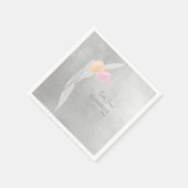 メタリックシルバーウォーターカラーチューリップカクテル スタンダードカクテルナプキン (角)