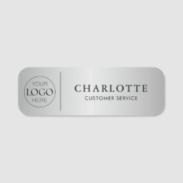 メタリックシルバーカスタムロゴ事務所の従業員スタッフ 名札