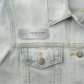 メタリックシルバーカスタムロゴ事務所の従業員スタッフ 名札 (インサイチュ)