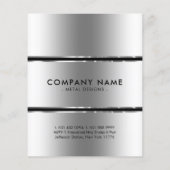 メタリックシルバーグレーとブラックストライプの チラシ (裏面)