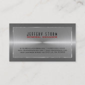 メタリックシルバーグレーステンレス鋼の外観 名刺 (裏面)