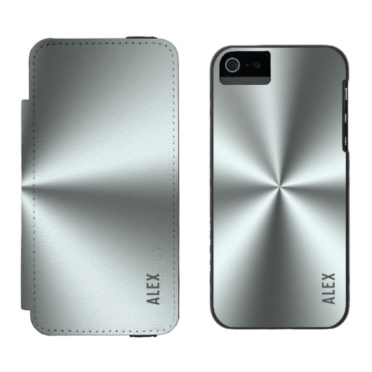 メタリックシルバーグレーステンレス鋼の外観 INCIPIO iPhoneウォレットケース (並び)