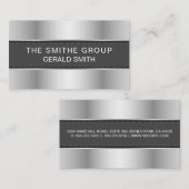 メタリックシルバーグレーバナー 名刺 (正面/裏面)