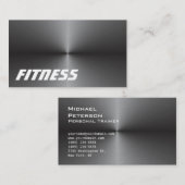 メタリックシルバーグレーフィットネススポーツトレンディー 名刺 (正面/裏面)