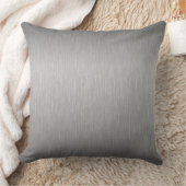 メタリックシルバーグレーブラシ仕上げアルミルック クッション (ブランケット)