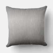 メタリックシルバーグレーブラシ仕上げアルミルック クッション (裏面)