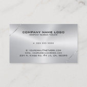 メタリックシルバーシャイニーストロークアクセントのイメージ 名刺 (裏面)