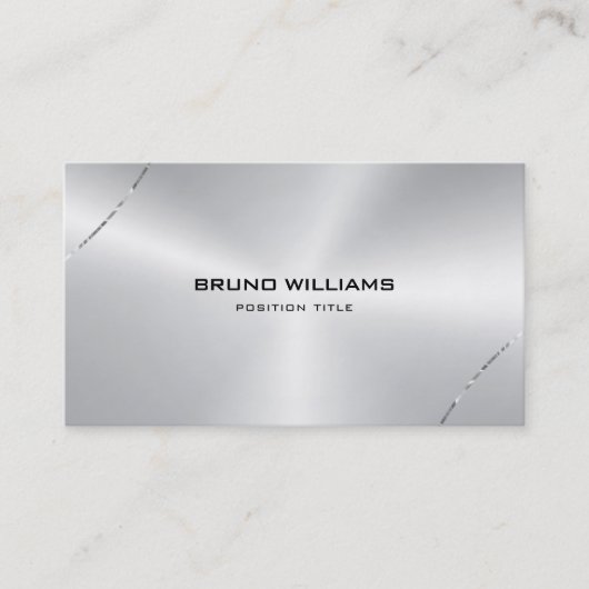 メタリックシルバーシャイニーストロークアクセントのイメージ 名刺 (正面)