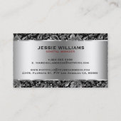 メタリックシルバーステンレス鋼とフローラダンパー 名刺 (裏面)