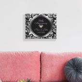 メタリックシルバーダマスク25結婚周年 キャンバスプリント (インサイチュ (リビング))