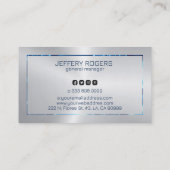 メタリックシルバーテクスブルー縁ど 名刺 (裏面)