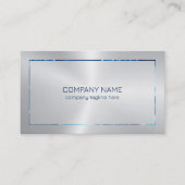 メタリックシルバーテクスブルー縁ど 名刺 (正面)