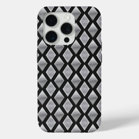 メタリックシルバーハーレクインとグリッター Case-Mate iPhoneケース (裏面)