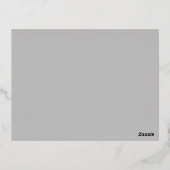 メタリックシルバーフローラエレガンス結婚ズ詳細 箔招待状ポストカード (裏面)