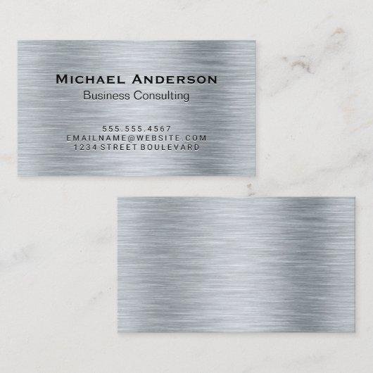 メタリックシルバーブラシ 名刺 (正面/裏面)