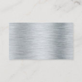 メタリックシルバーブラシ | 黒ストライプ線 名刺 (裏面)