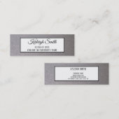 メタリックシルバーホワイト卒業インサート名札 コーリングカード (正面/裏面)