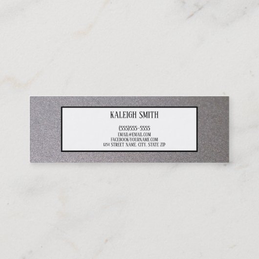 メタリックシルバーホワイト卒業インサート名札 コーリングカード (裏面)